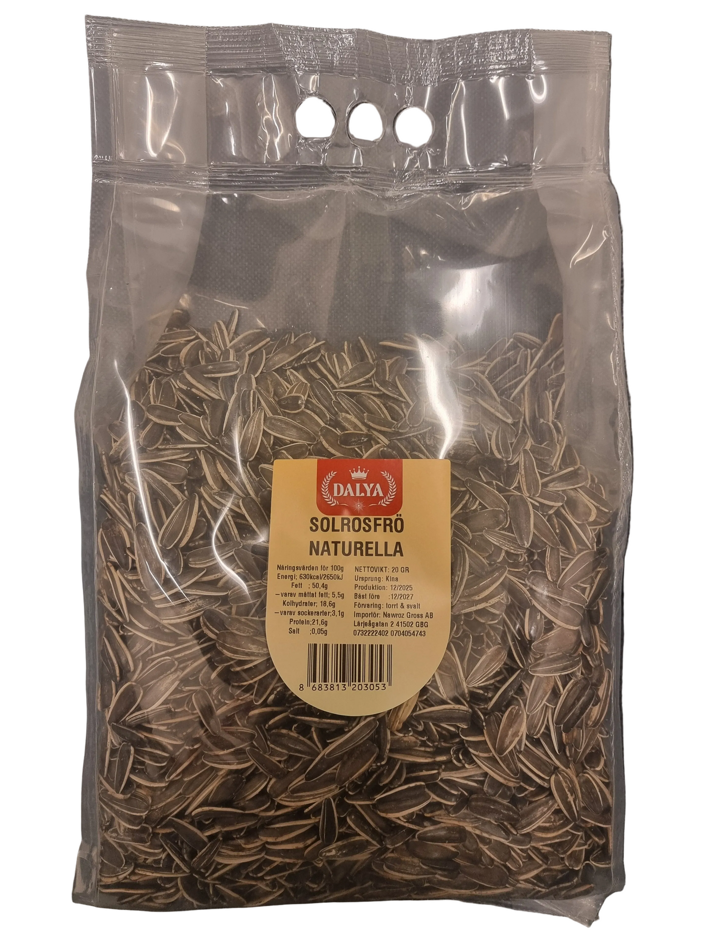 Dalya 1,8 kg solrisfrön naturella