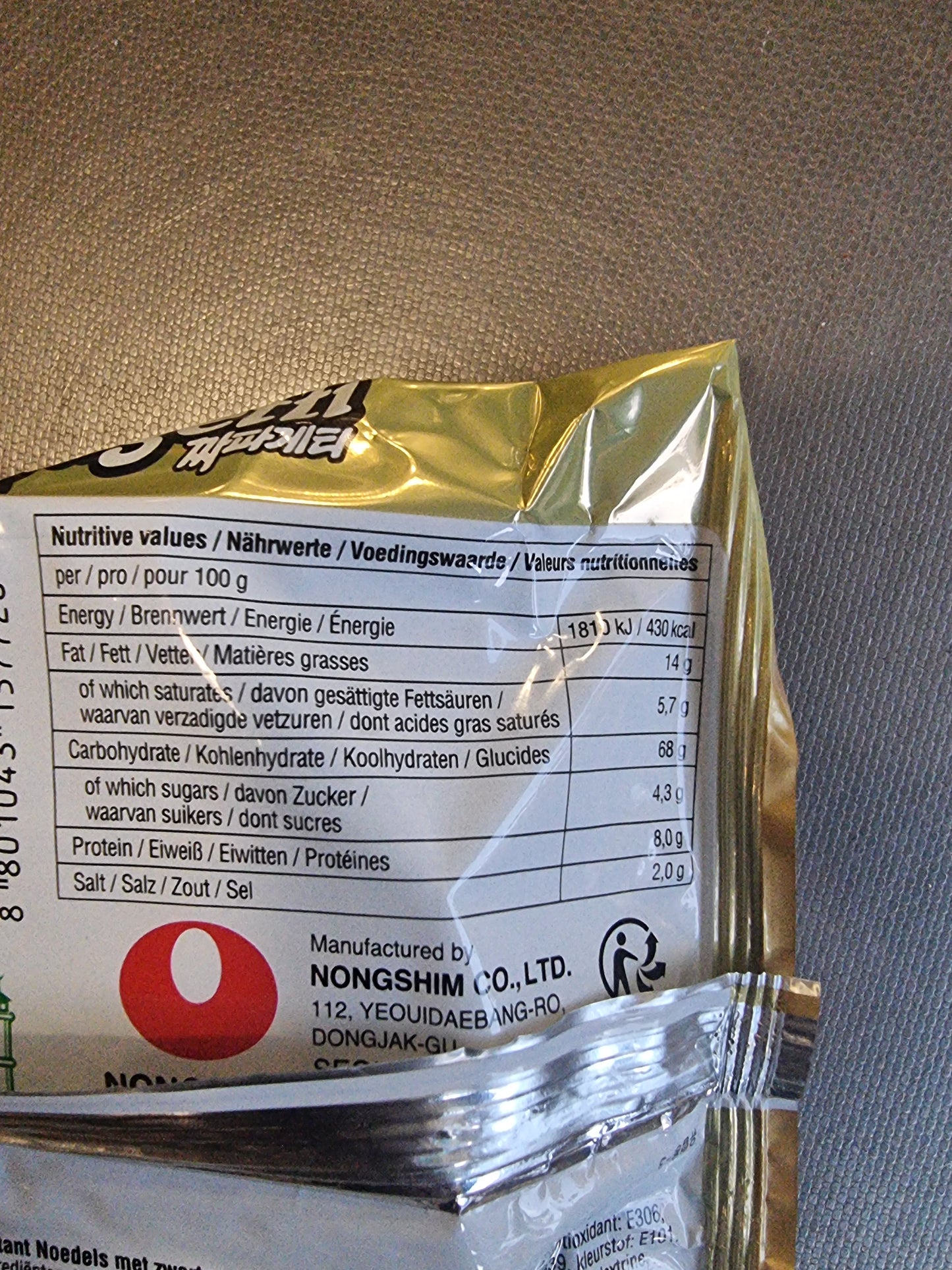 Nongshim 120gr Chapagetti nuddlar