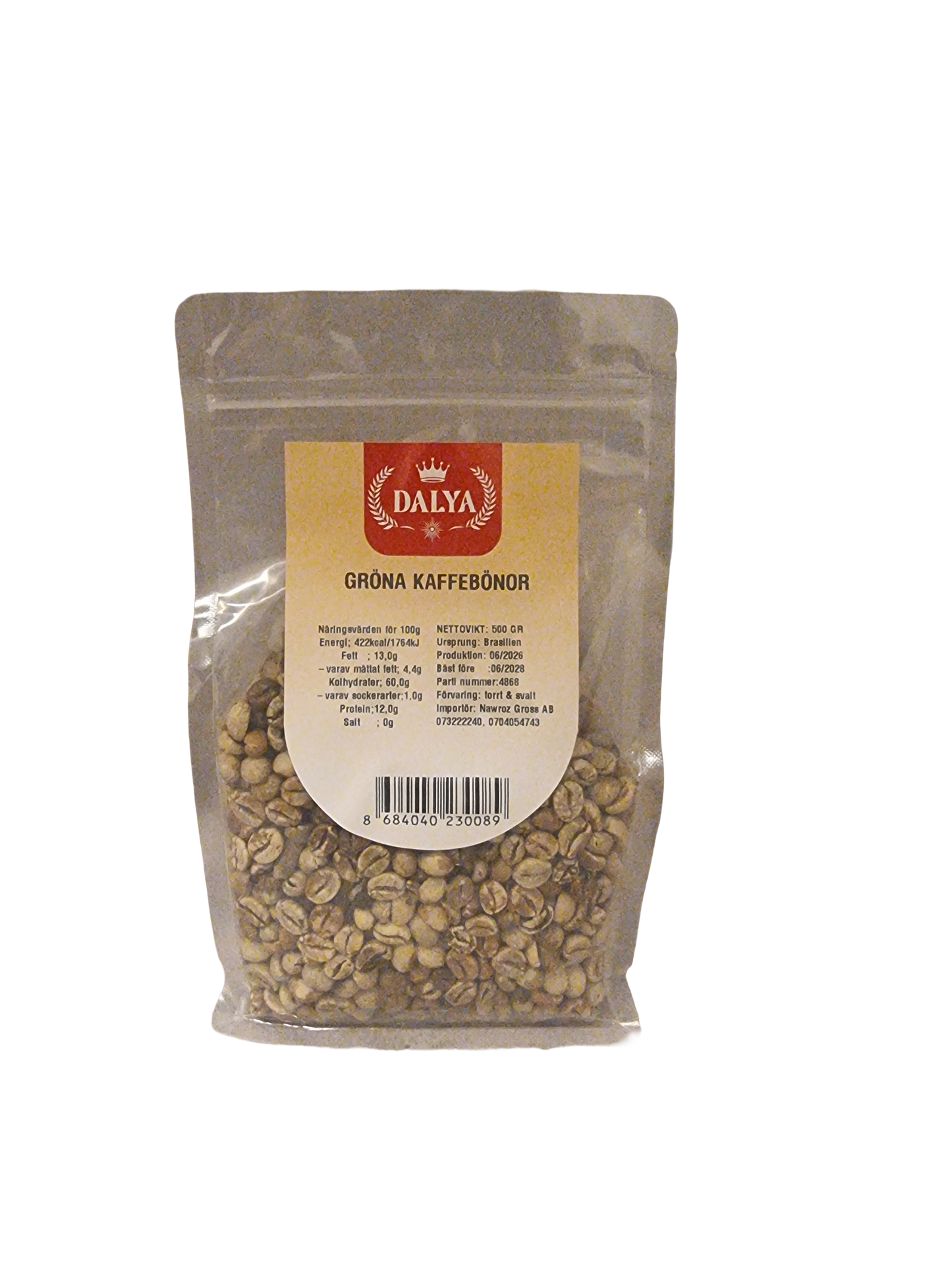 Dalya 500gr gröna kaffe bönor