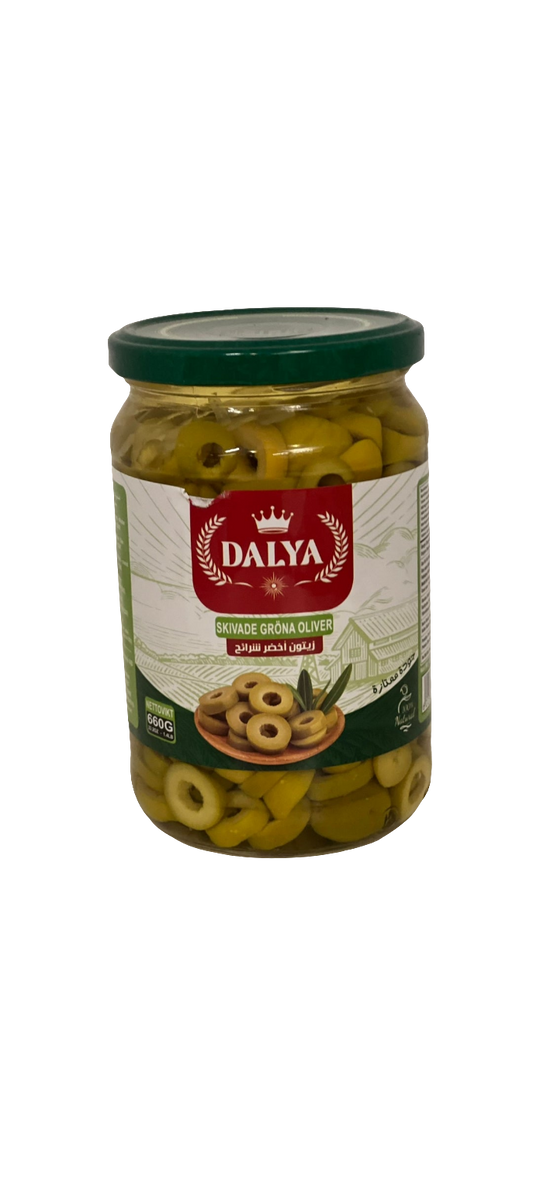 Dalya 660 gr skivade gröna oliver
