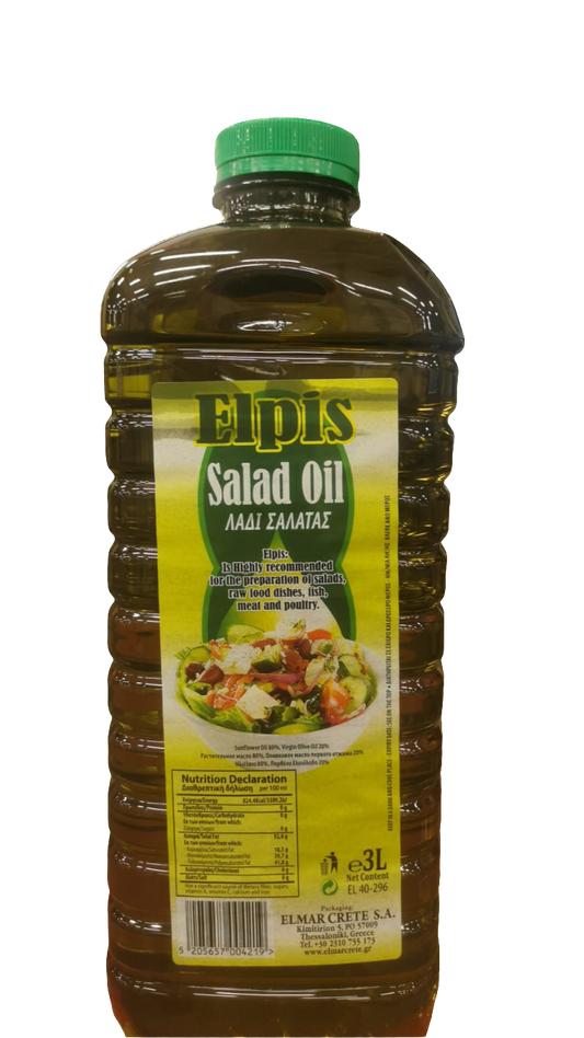 Elpis 3 lt salladsolja (20% extra virgin, 80% solrosolja