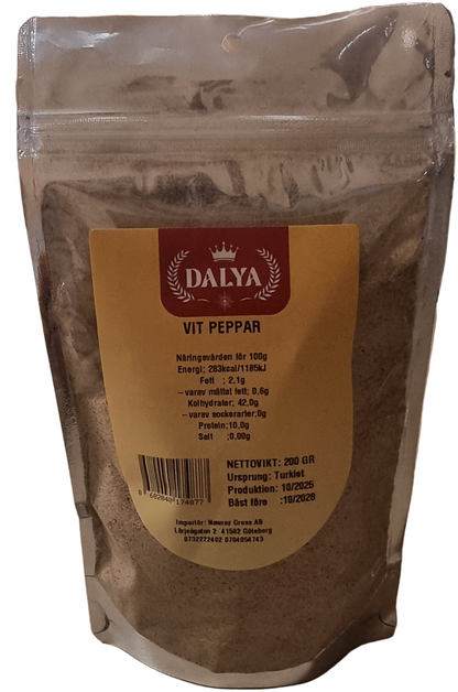 Dalya 200 gr vit peppar malen