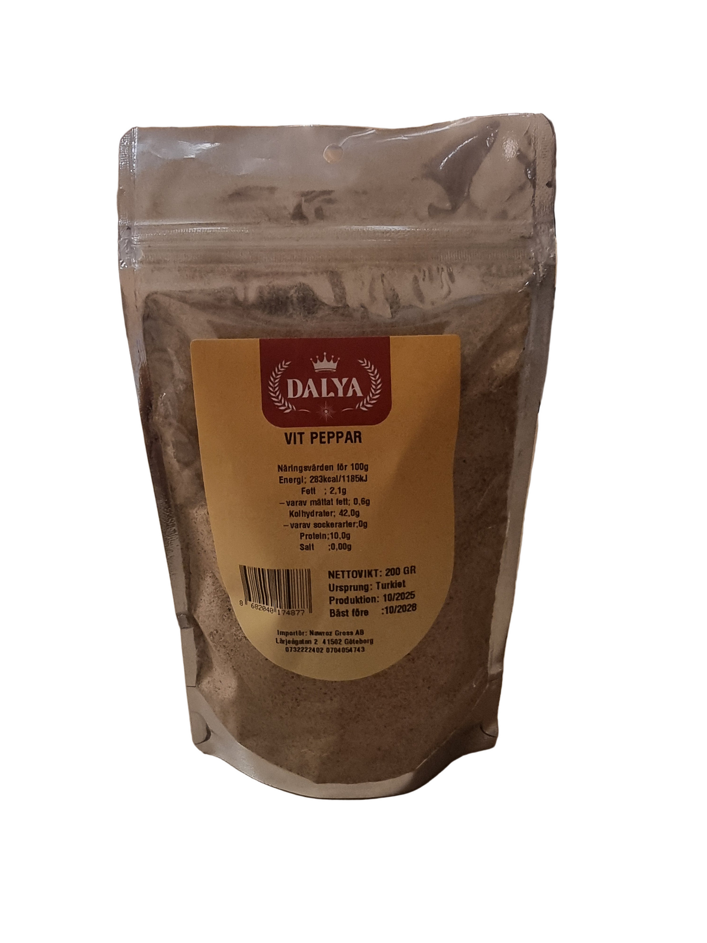 Dalya 200 gr vit peppar malen