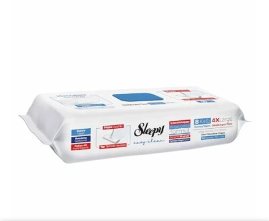 Sleepy 50 st engångsvåtmopp/ golv / moppkompatibla (blå)