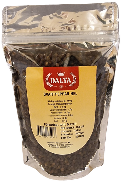 Dalya 250 gr svart peppar hel
