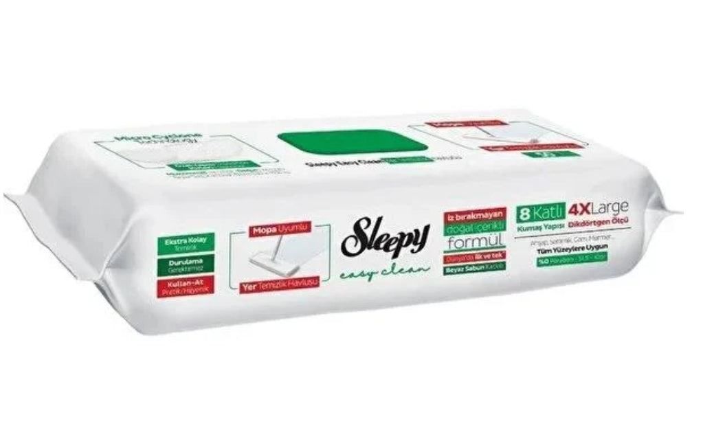 Sleepy 50 st engångsvåtmopp/ golv / moppkompatibla (grön)