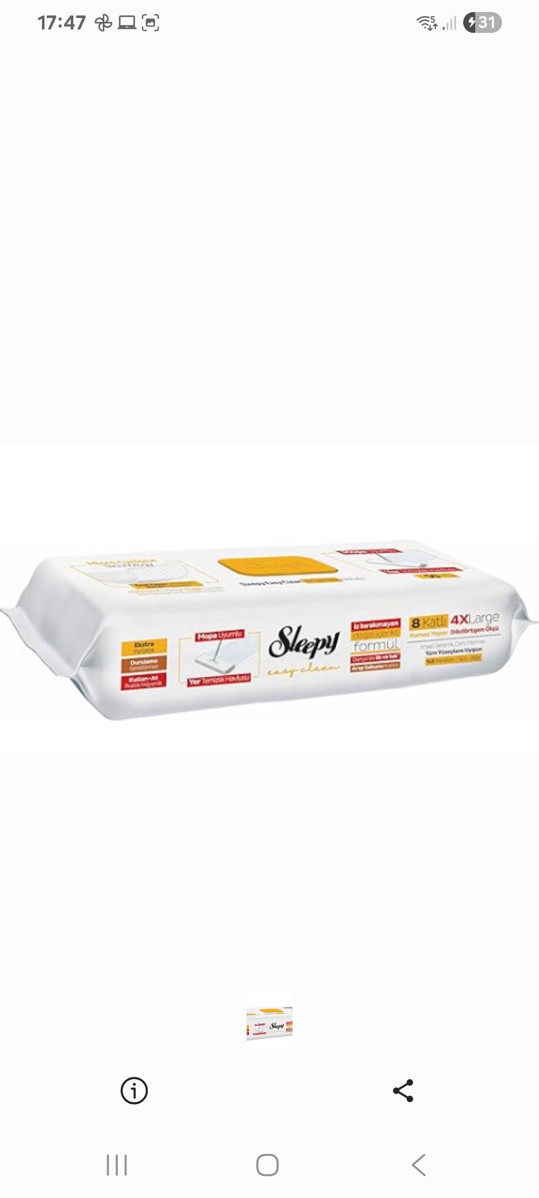 Sleepy 50 st engångsvåtmopp/ golv / moppkompatibla (arabisk tvål)