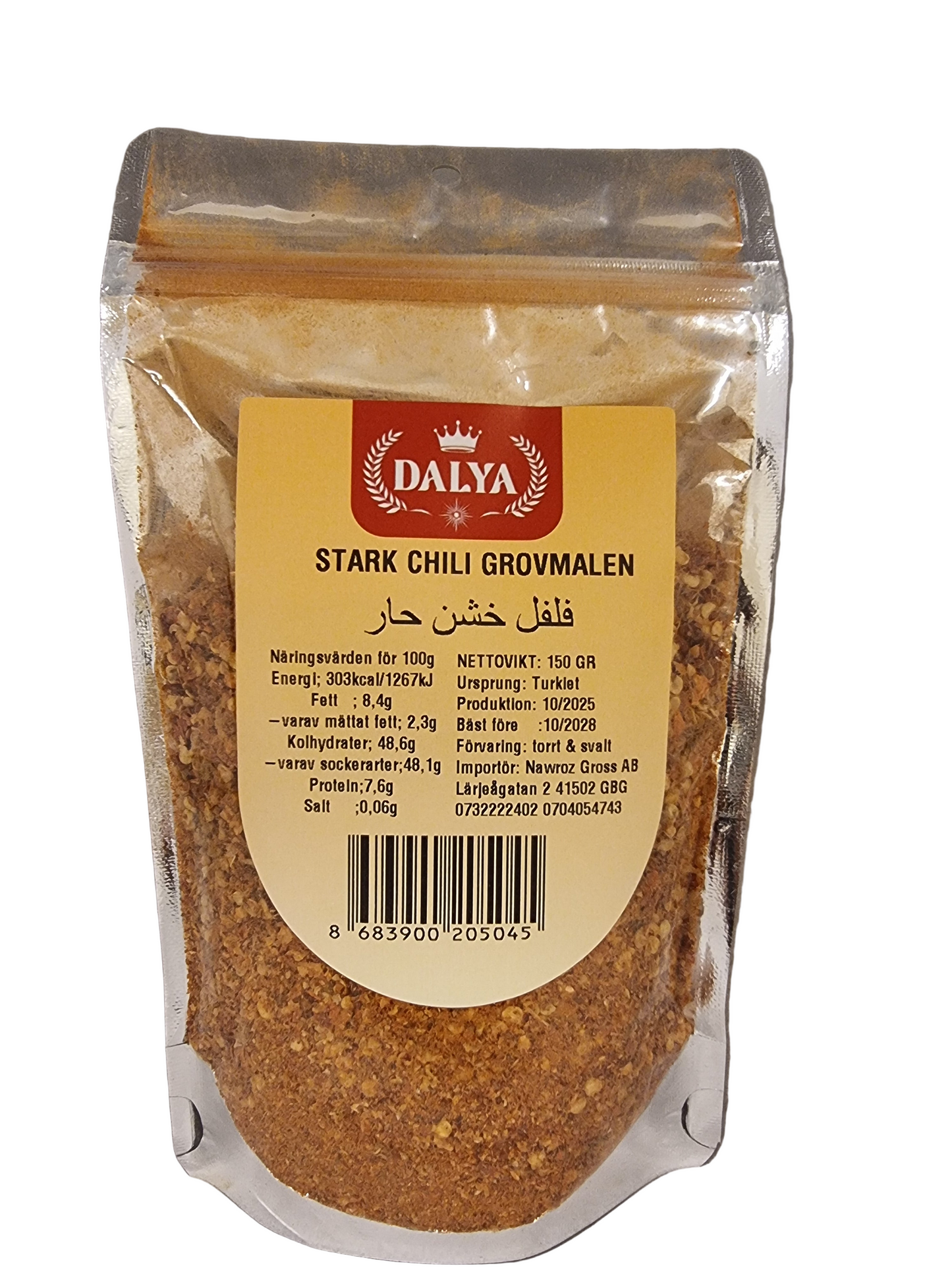 Dalya 150 gr stark chili grovmalen