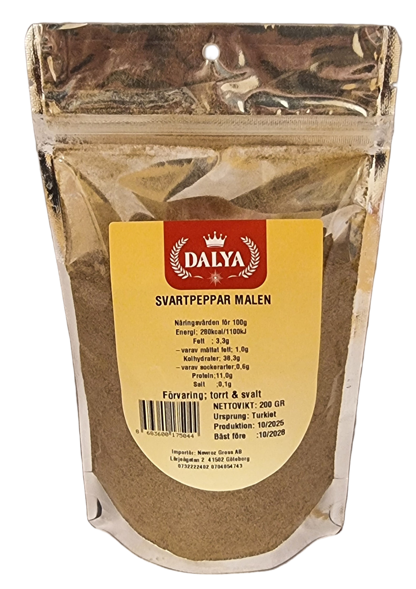 Dalya 200 gr svart peppar malen