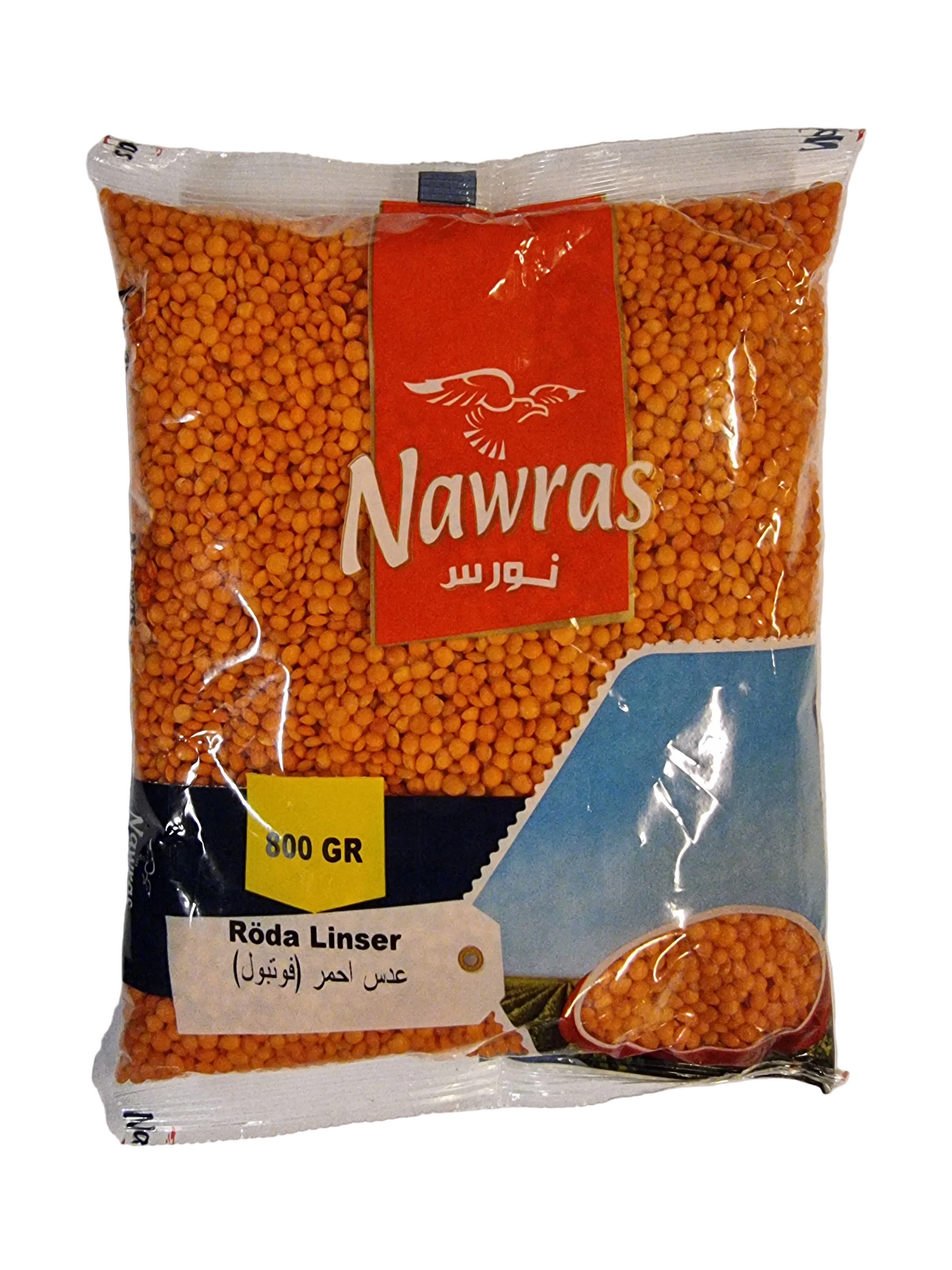 Nawras 800 gr röda linser hela