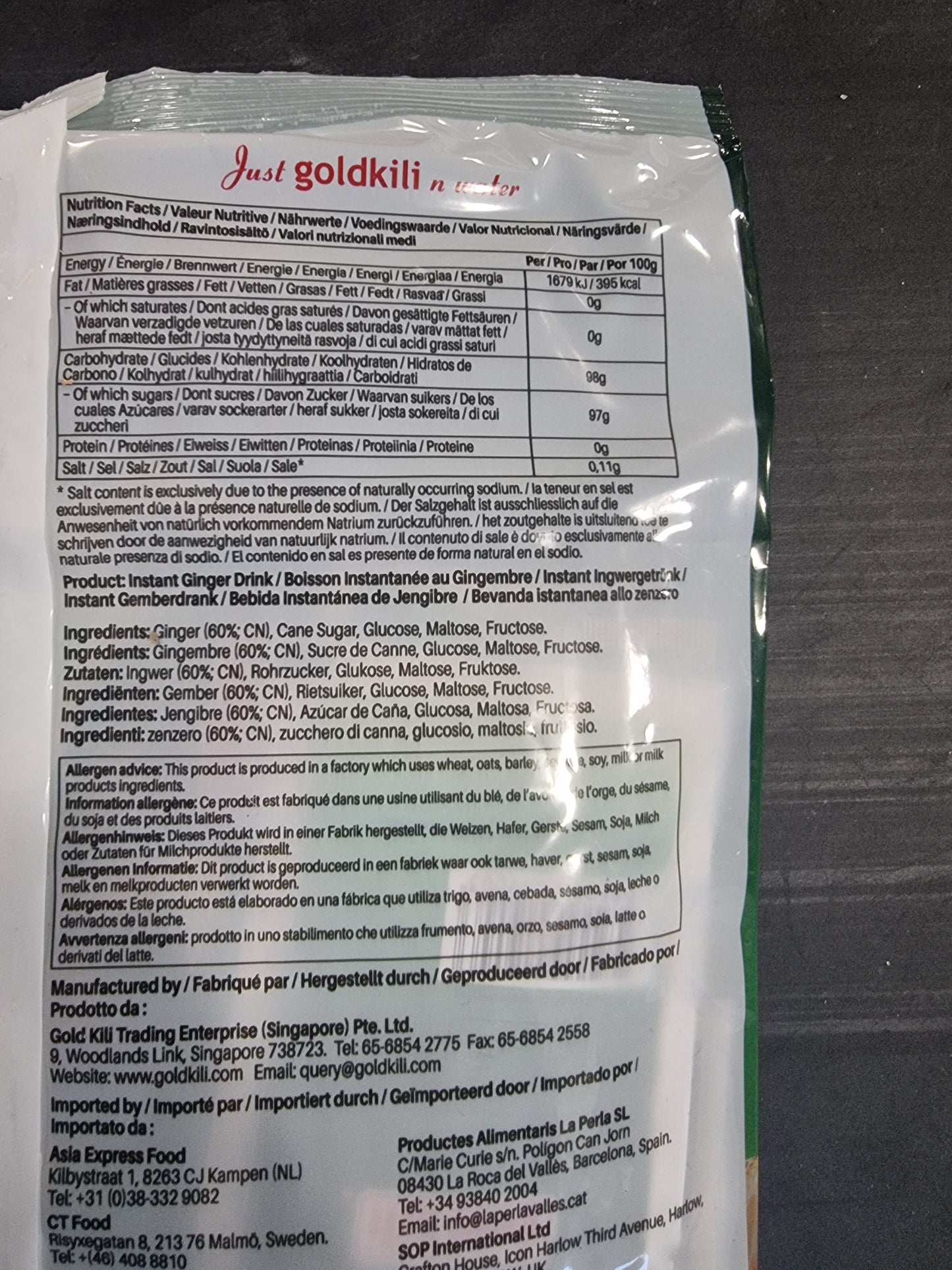 Gold kili 360gr ingefära te