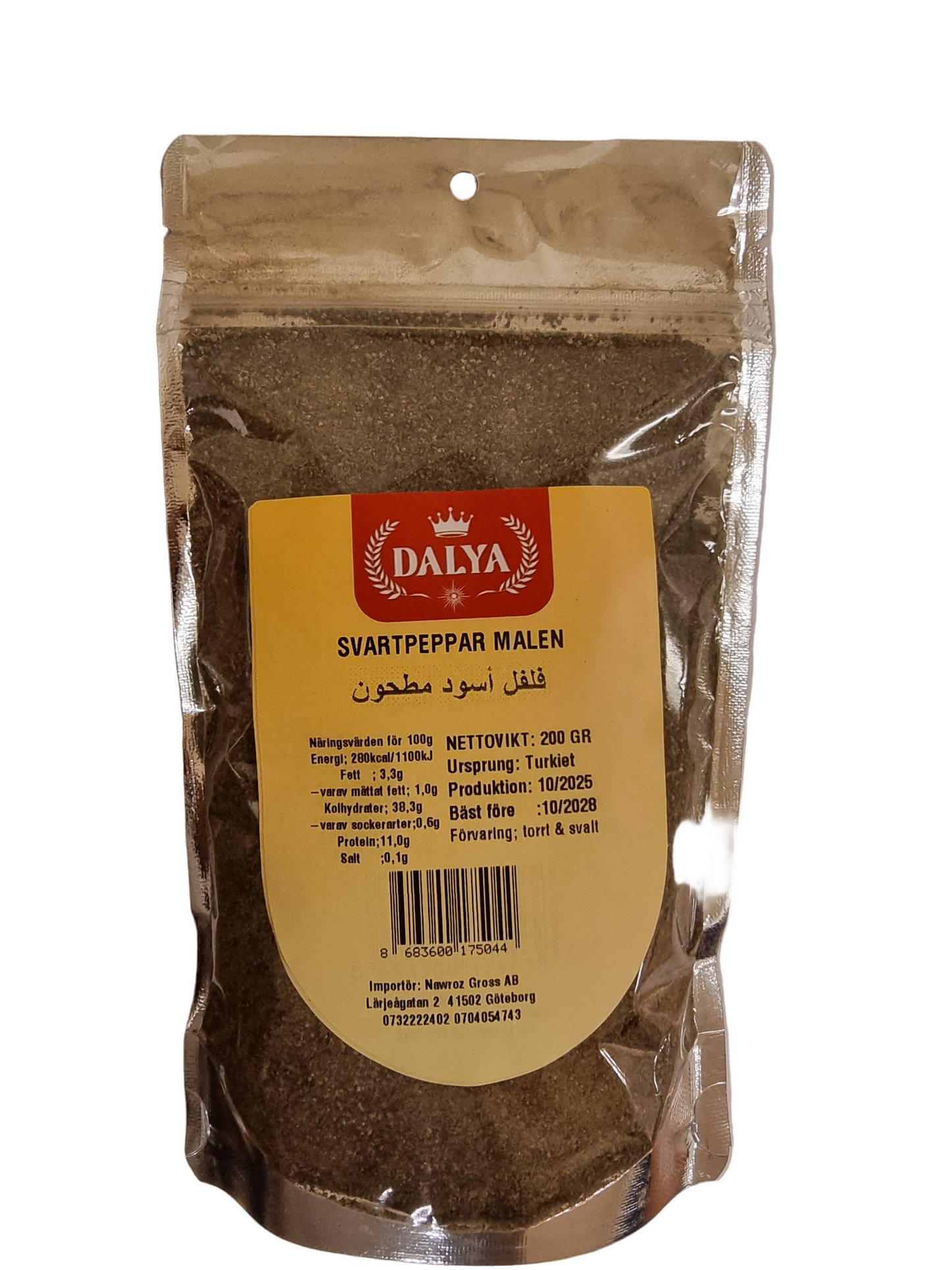 Dalya 200 gr svartpeppar malen