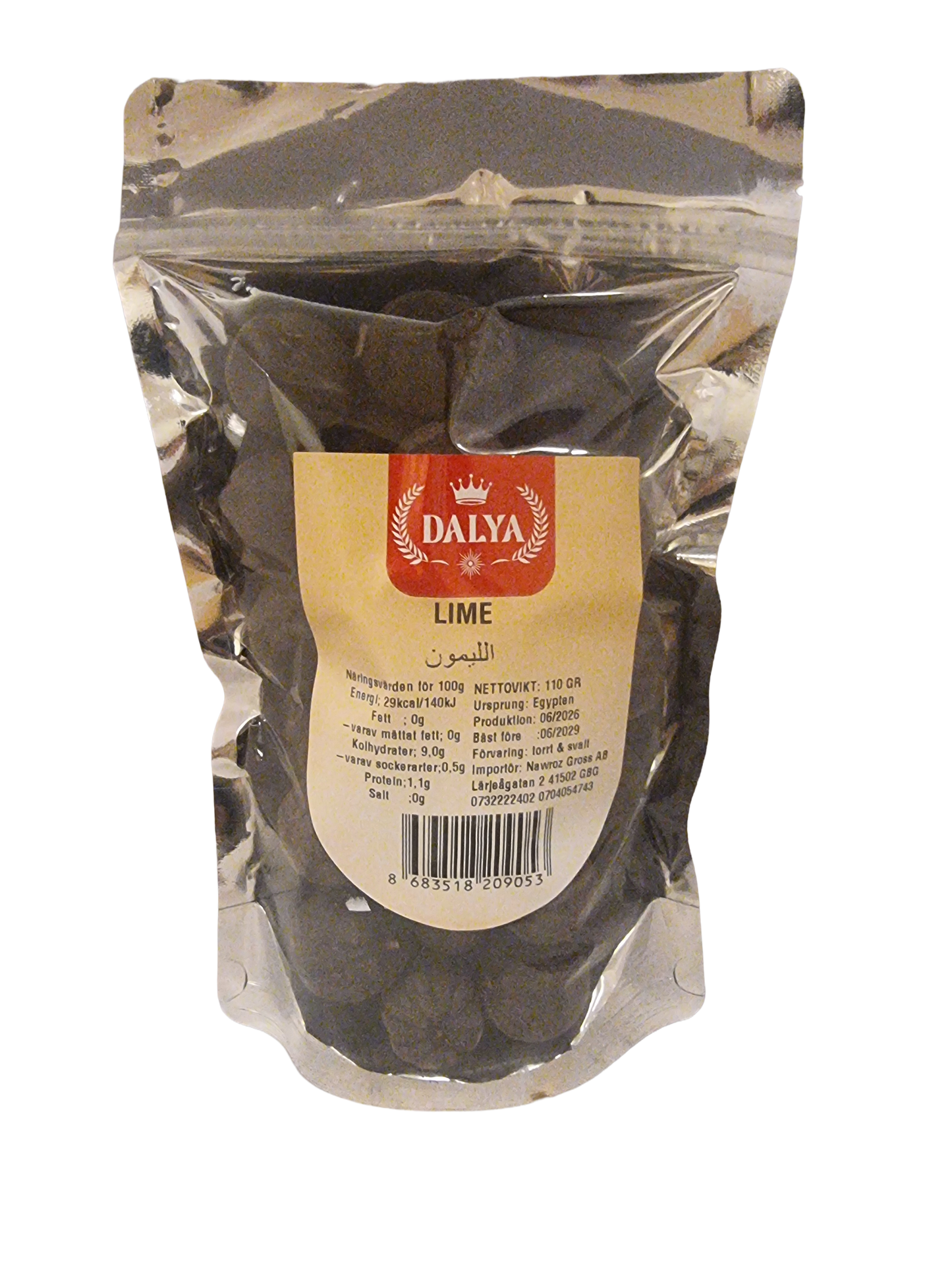 Dalya 110 gr svart lime torkat